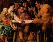 JORDAENS, Jacob The Satyr and the Peasant oil painting on canvas